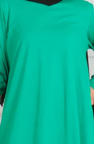 Tunique Longue Fendue 9141-03 Vert 9141-03