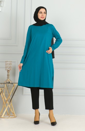 Lange Tuniek Met Split 9141-04 Petrol 9141-04