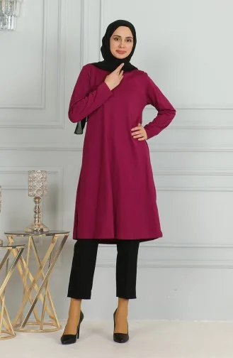 تونيك طويل بشق 9141-06 برقوقي 9141-06