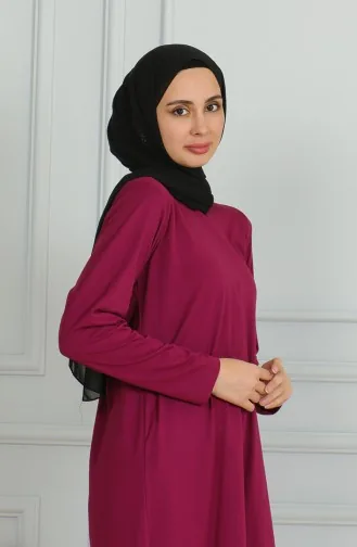 تونيك طويل بشق 9141-06 برقوقي 9141-06