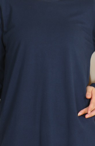 Lange Tuniek Met Split 9141-07 Marineblauw 9141-07
