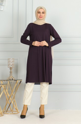 Lange Tuniek Met Split 9141-08 Paars 9141-08