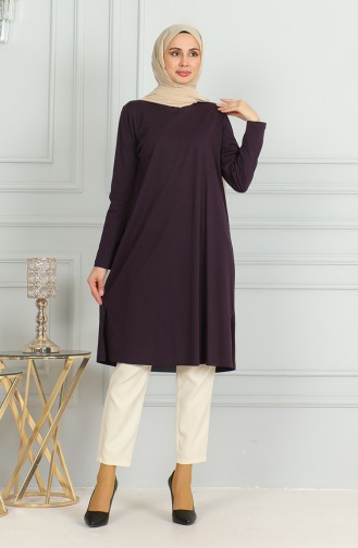 Lange Tuniek Met Split 9141-08 Paars 9141-08