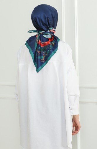 Karaca Rayon Scarf 81054-10 Navy Green 81054-10