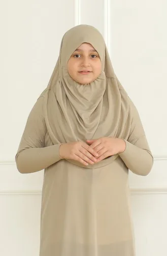 Einteiliges Praktisches Kinder-Gebetskleid Mit Kopftuch 1985-02 Nerz 1985-02