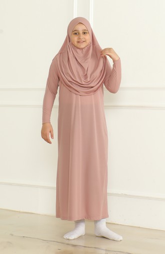 Robe De Prière Pour Enfants Pratique Une Pièce Avec Foulard 1985-06 Poudre 1985-06