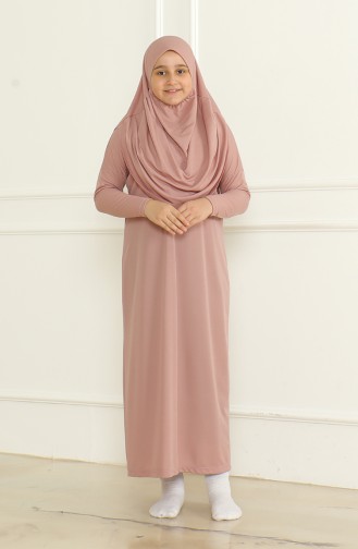 Robe De Prière Pour Enfants Pratique Une Pièce Avec Foulard 1985-06 Poudre 1985-06