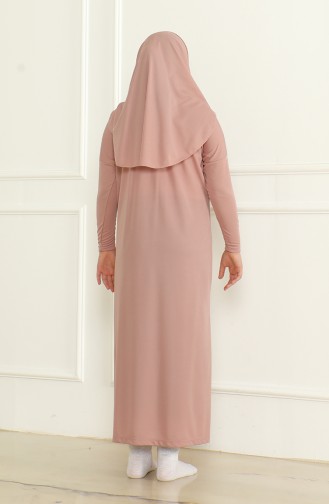 Robe De Prière Pour Enfants Pratique Une Pièce Avec Foulard 1985-06 Poudre 1985-06