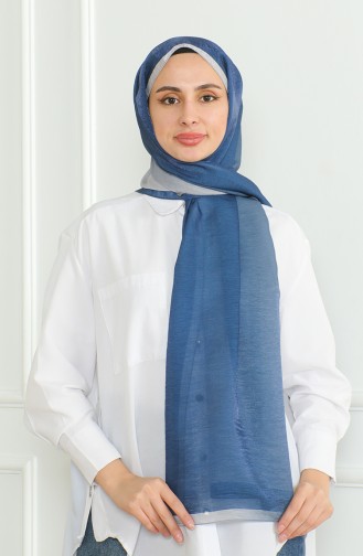 Karaca Gradient Glitter Shawl 81059-03 Gray Navy Blue 81059-03