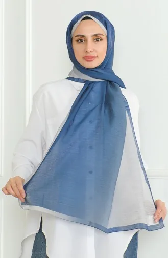 Karaca Gradient Shimmer Schal 81059-03 Grau Marineblau 81059-03