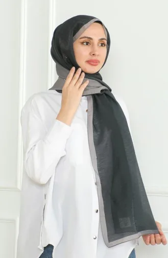 شال سادة كاراجا 81059-10 رمادي غامق أسود 81059-10