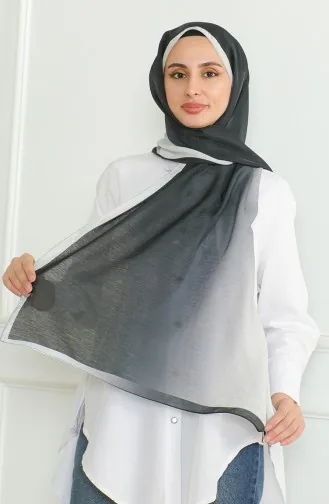 Karaca Châle Chatoyant Dégradé 81059-12 Noir Blanc 81059-12