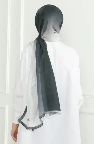 Karaca Châle Chatoyant Dégradé 81059-12 Noir Blanc 81059-12