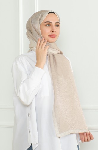 Karaca Gradient Shimmer Shawl 81059-14 Cream Beige 81059-14