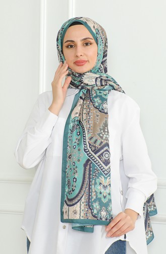 Karaca Soft Şal 81060-03 Zümrüt Yeşili Krem