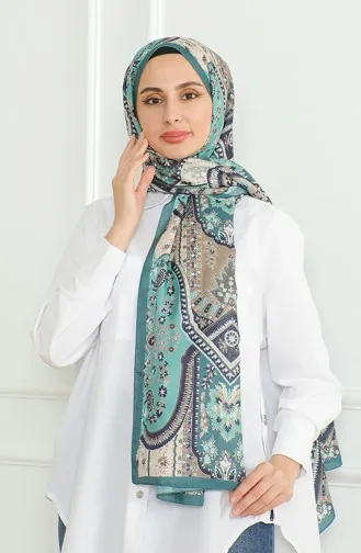 Karaca Soft Schal 81060-03 Smaragdgrün Creme 81060-03