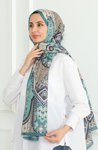 Karaca Soft Şal 81060-03 Zümrüt Yeşili Krem