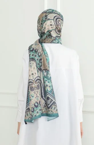 Karaca Soft Schal 81060-03 Smaragdgrün Creme 81060-03