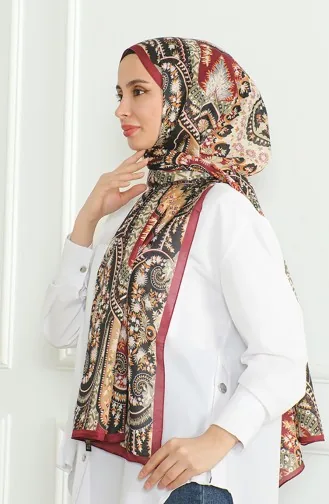Karaca Soft Shawl 81060-07 Claret Red Black 81060-07