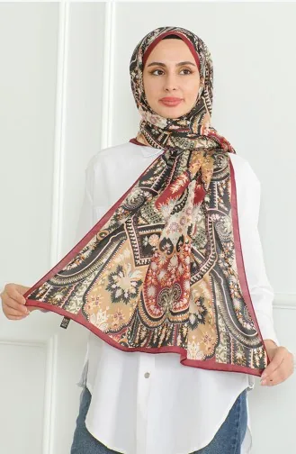 Karaca Soft Shawl 81060-07 Claret Red Black 81060-07