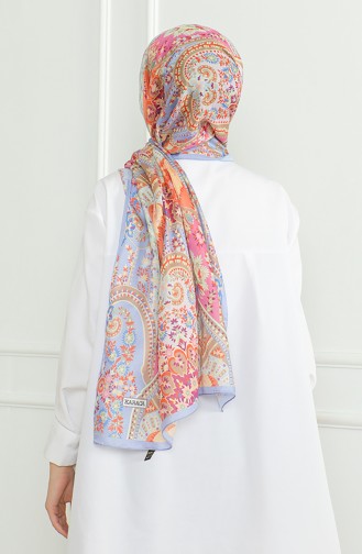 شال كاراجا سوفت 81060-13 بنفسجي فاتح برتقالي 81060-13