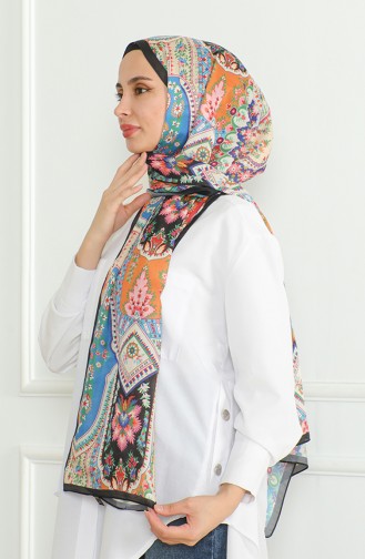 Karaca Châle Doux 81060-15 Noir Bleu Orange 81060-15