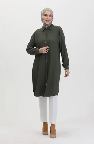 Tunique Longue Boutonnée 1046-01 Khaki 1046-01