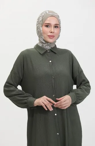 Tunique Longue Boutonnée 1046-01 Khaki 1046-01