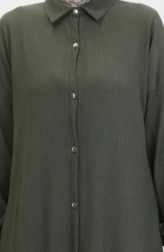 Tunique Longue Boutonnée 1046-01 Khaki 1046-01