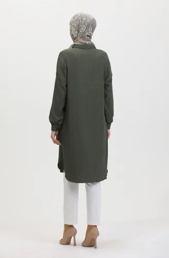 Tunique Longue Boutonnée 1046-01 Khaki 1046-01