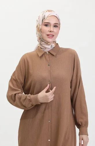 Buttoned Long Tunic 1046-02 Mink 1046-02