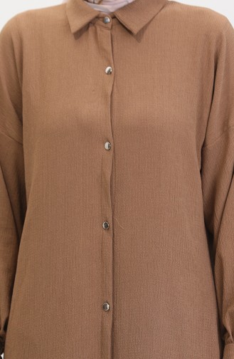 Buttoned Long Tunic 1046-02 Mink 1046-02