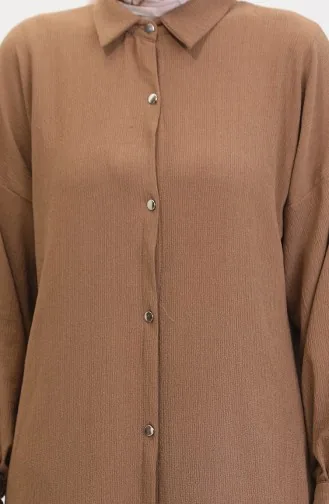 Buttoned Long Tunic 1046-02 Mink 1046-02