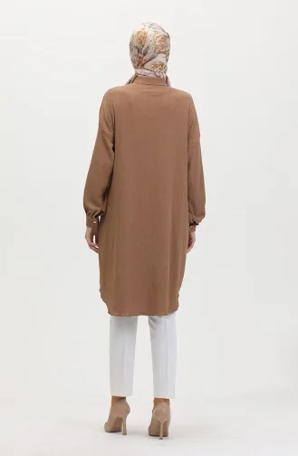Buttoned Long Tunic 1046-02 Mink 1046-02