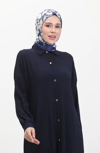 Lange Tuniek Met Knopen 1046-04 Marineblauw 1046-04