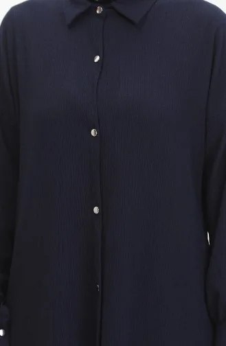 Lange Tuniek Met Knopen 1046-04 Marineblauw 1046-04