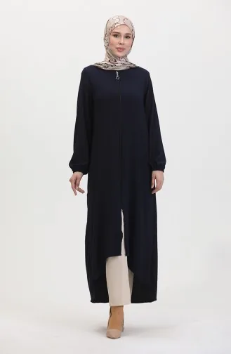 Asymmetrisch Gesneden Tuniek Met Ritssluiting 1047-01 Marineblauw 1047-01