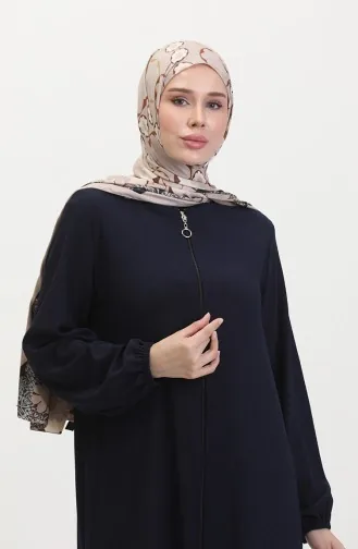 Asymmetrisch Gesneden Tuniek Met Ritssluiting 1047-01 Marineblauw 1047-01