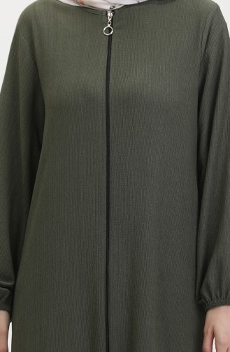 Asymmetric Cut Zippered Tunic 1047-02 Khaki 1047-02