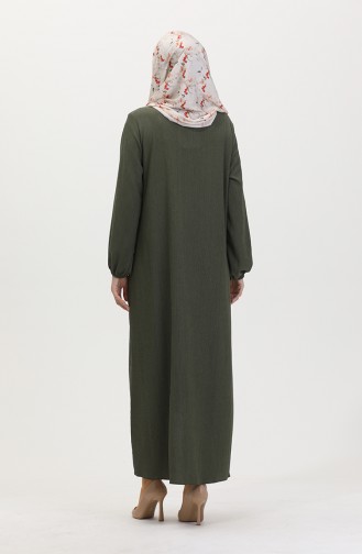Asymmetric Cut Zippered Tunic 1047-02 Khaki 1047-02