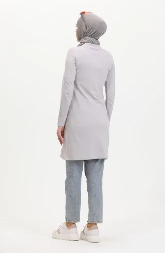 Polo Collar Placket Tunic 10346-01 Gray 10346-01
