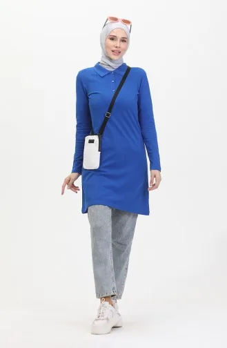 Karierte Tunika Mit Polokragen 10346-03 Saks 10346-03