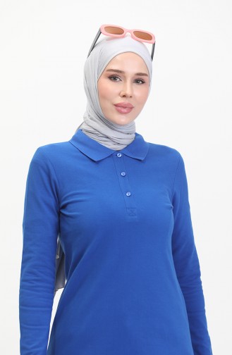 Polo Collar Placket Tunic 10346-03 Saxe 10346-03