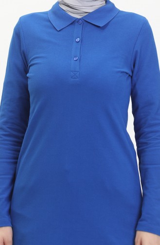 Polo Collar Placket Tunic 10346-03 Saxe 10346-03