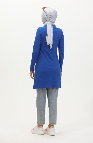 Polo Collar Placket Tunic 10346-03 Saxe 10346-03