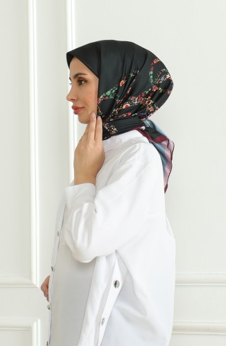 Karaca Rayon Eşarp 81051-02 Bordo Lacivert
