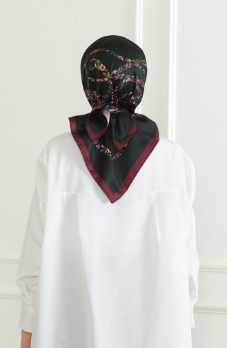 Karaca Rayon Eşarp 81051-02 Bordo Lacivert