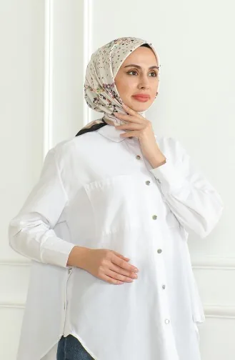 Karaca Rayon Sjaal 81070-07 Crème Zwart 81070-07