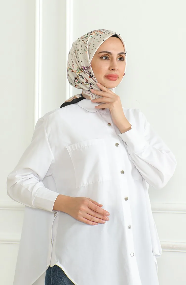 Karaca Rayon Sjaal 81070-07 Crème Zwart 81070-07