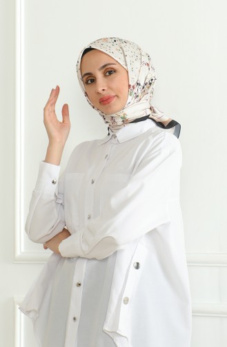 Karaca Rayon-Schal 81070-07 Cremeschwarz 81070-07